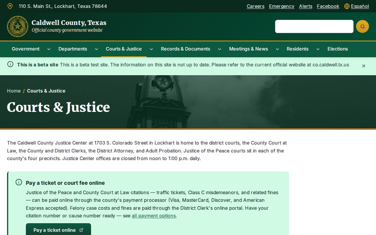Caldwell County court docket Courts and Justice overview